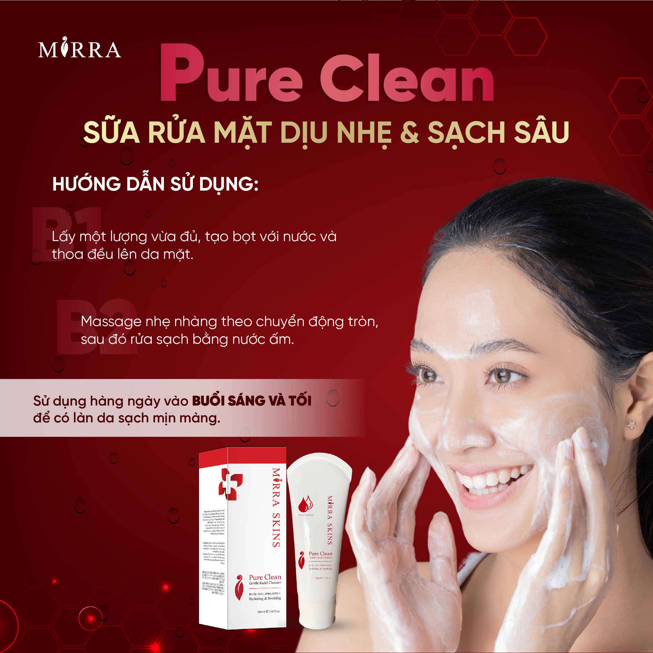 Pure Clean Sữa Rửa Mặt Dịu Nhẹ & Sạch Sâu
